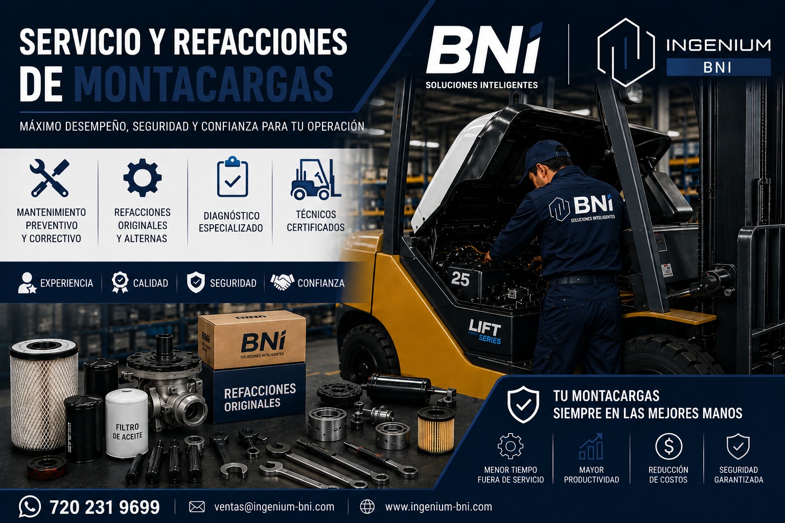 BNI Montacargas Servicio y Refacciones